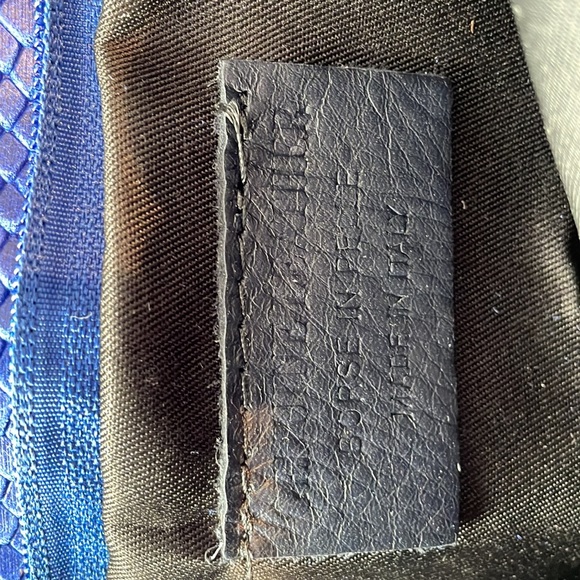 Snakeskin Embossed Blue Leather Purse - Picture 3 of 5